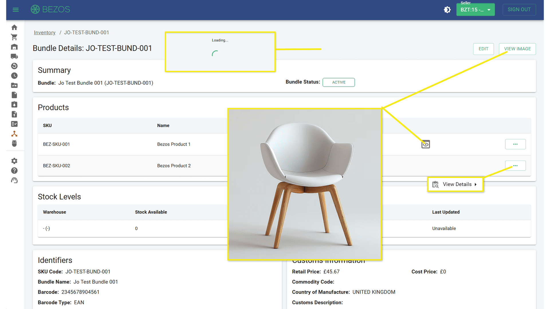 Seller Portal - Page Loader / Image view