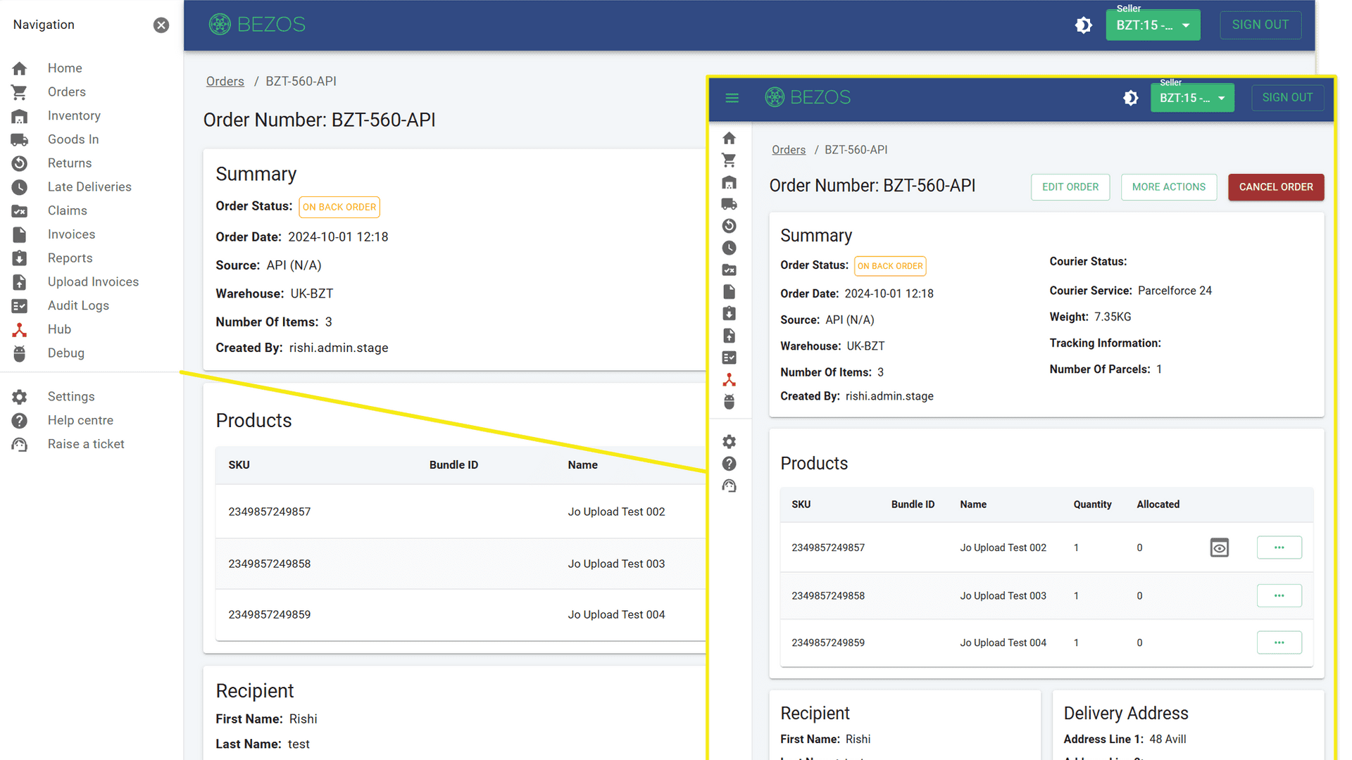 Seller Portal - Responsive Side Nav / Layout